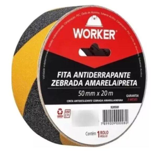 Fita Antiderrapante 50mmx20m Zebrada - Worker