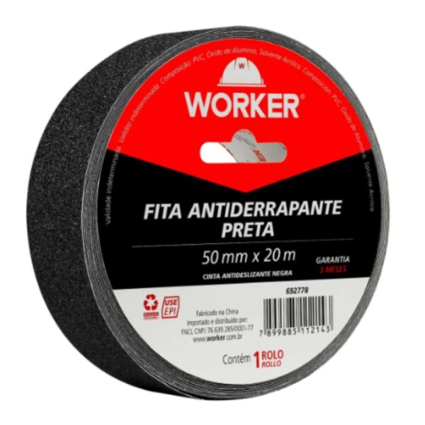 Fita Antiderrapante 50mmx20m Preta - Worker