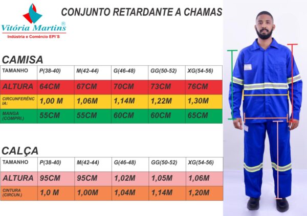 Calça Azul Aberto Retardante A Chamas Conf. Nr10 – Vitória Martins | CA-  31524 - Image 2